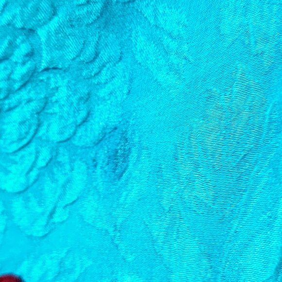 Vintage Fu Da Silk XL Teal Blue Silk Nylon Jacket Zip & Button Pockets ~JA106.13 - Picture 8 of 10